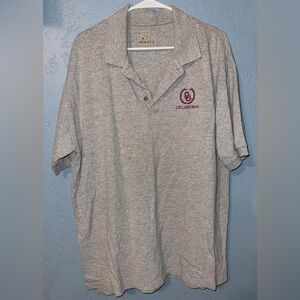 AS Sports Gray Oklahoma Polo Shirt with Embroidered Logo